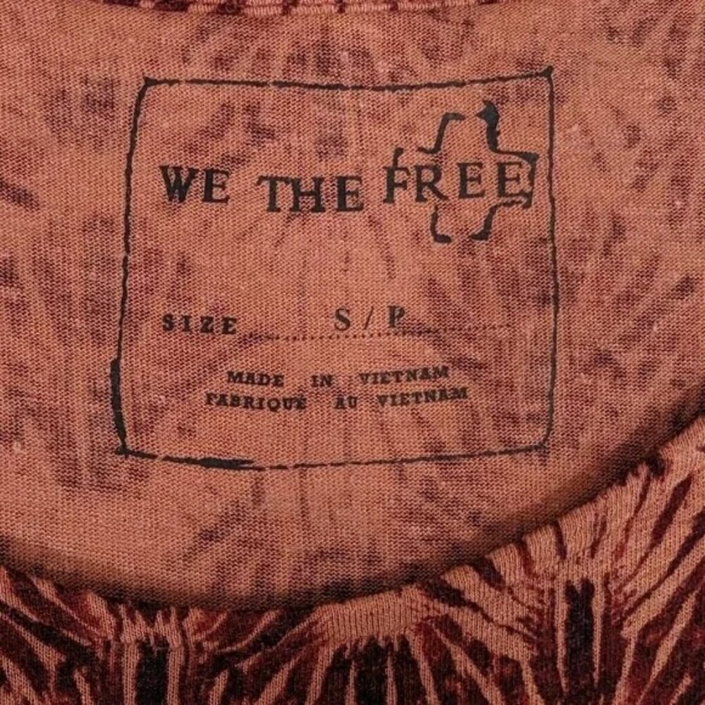 Free People Bittersweet Orange Linen Cold Shoulder Top - Picture 8 of 8